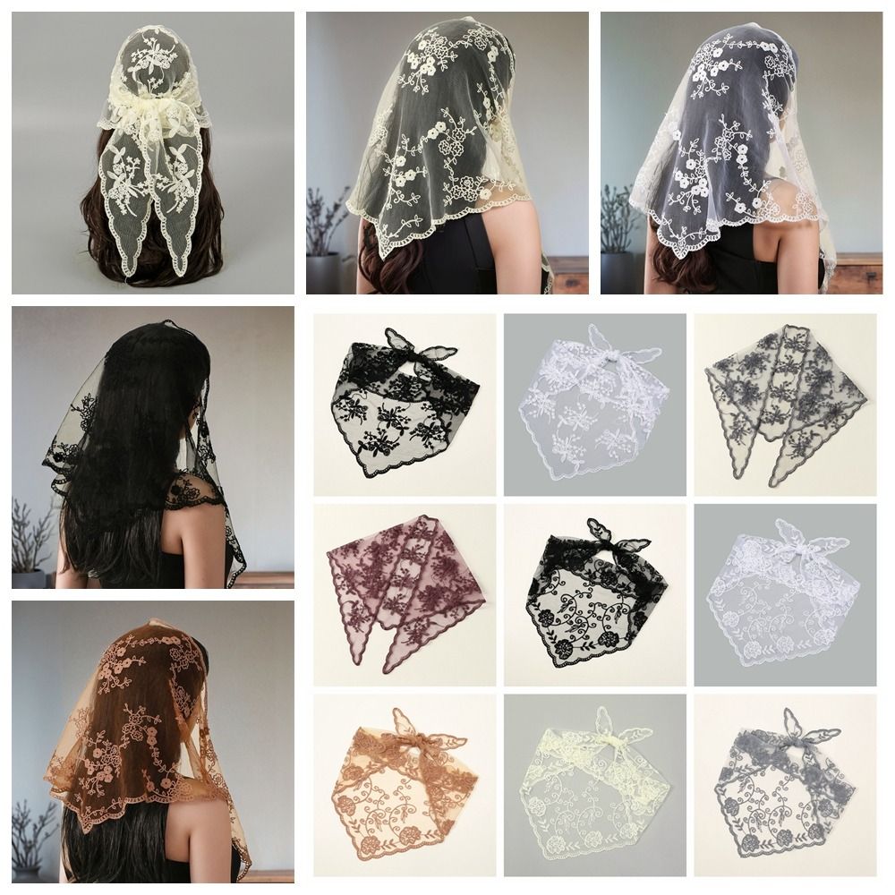 Bandana Cotton - New Hollow Out Lace Scarf Embroidery