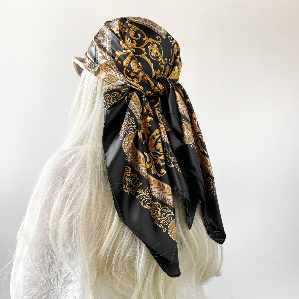 Silk Shawl Satin Square Scarf  - Head Wrap Turban 评论和价格